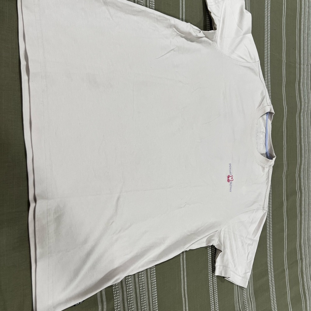 Psycho Bunny White Tee with Pink Bunny Skull Outline - Picture 4 of 4
